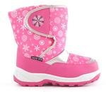 Girls 'Snowflake' Fleece Lined Snow Boots (Pink)